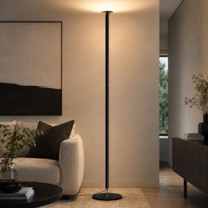 Lampada da terra piantana moderna nera led 3000k dimmerabile stilnovo luna