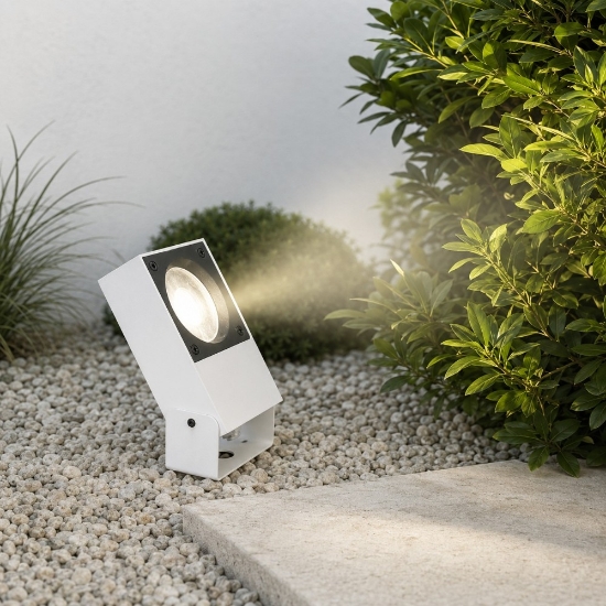 Faretto da esterno sirio pr1 ideal lux bianco ip65 orientabile