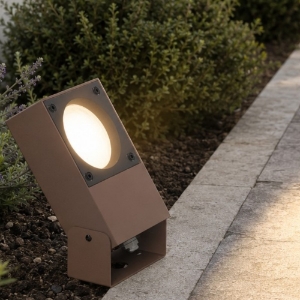 Ideal lux sirio pr1 faretto per esterno giardino marrone ip65