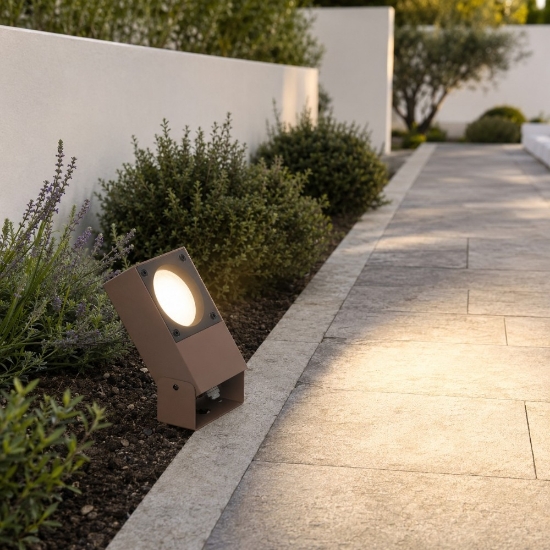 Ideal lux sirio pr1 faretto per esterno giardino marrone ip65