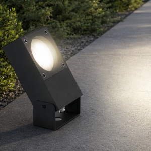 Faretto da giardino ideal lux sirio pr1 nero ip65 orientabile