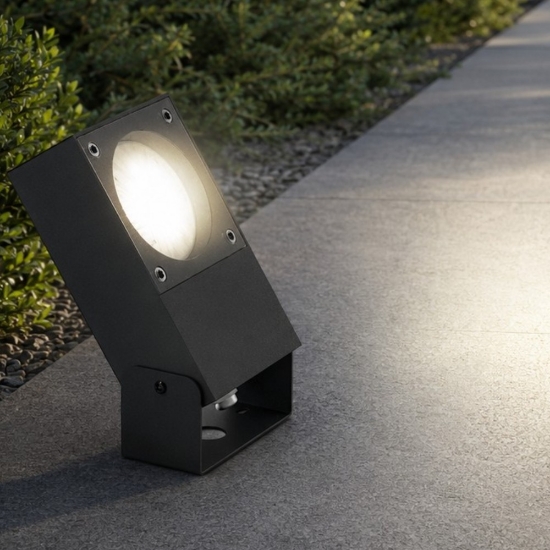 Faretto da giardino ideal lux sirio pr1 nero ip65 orientabile