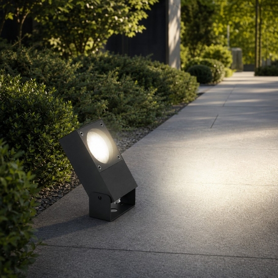 Faretto da giardino ideal lux sirio pr1 nero ip65 orientabile