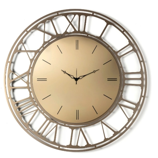 Grande orologio moderno a parete ottone rotondo 90 cm