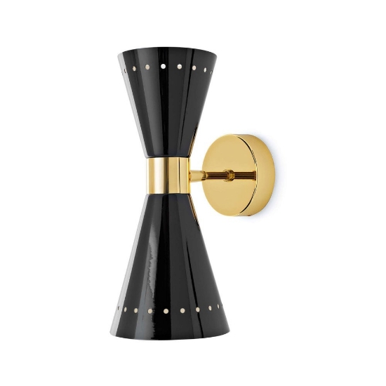 Applique moderna oro 2 luci e14 stilnovo megafono