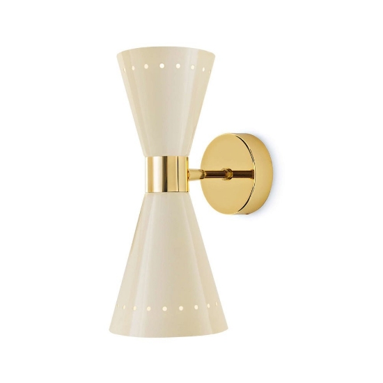 Stilnovo megafono applique elegante oro doppia luce