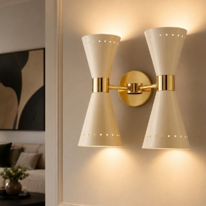 Applique classica oro per soggiorno stilnovo megafono