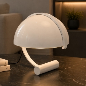 Lampada da tavolo moderna bianca vetro stilnovo meta