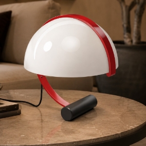 Stilnovo meta lampada da tavolo stilnovo meta  moderna rosso vetro bianco