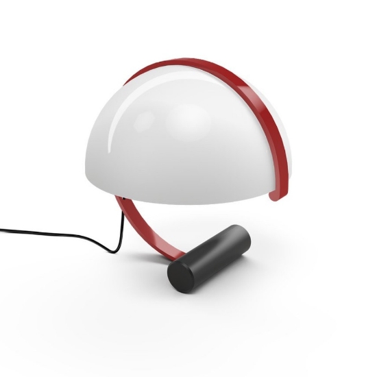 Stilnovo meta lampada da tavolo stilnovo meta  moderna rosso vetro bianco