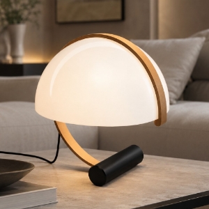 Lampada da scrivani moderna oro vetro bianco meta stilnovo