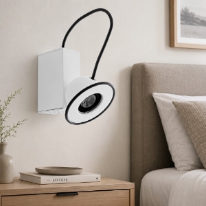 Applique per camera da letto bianca led 10w 3000k stilnovo minibox orientabile