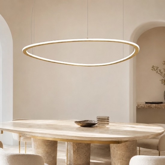 Lampadario moderno oro 80 cm led 60w cct 3000k 6000k con telecomando per soggiorno