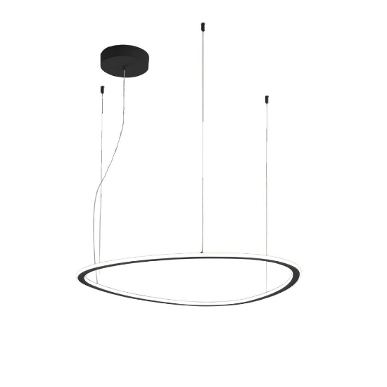 Lampadario nero 80 cm led 60w cct 3000k 6000k con telecomando per soggiorno moderno