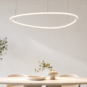 Lampadario bianco 80 cm led 60w cct 3000k 6000k per soggiorno moderno con telecomando