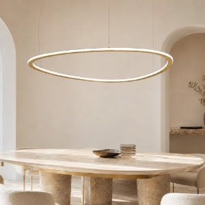 Lampadario moderno oro p95 cm led 72w cct 3000k 6000k dper soggiorno con telecomando