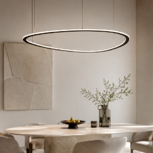 Lampadario moderno nero 95 cm led 72w cct 3000k 6000k con telecomando