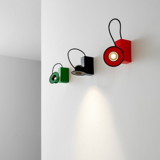 Applique per comodino camera da letto rossa led 3000k stilnovo minibox
