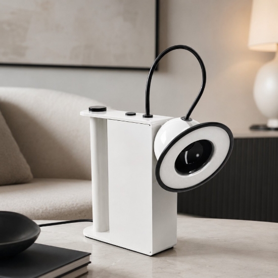 Lampada da tavolo moderna bianca led 3000k stilnovo minibox