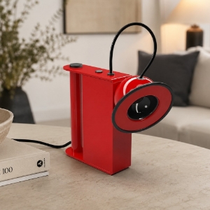 Lampada da tavolo moderna rossa push-dim led 10w 3000k cri90 per soggiorno