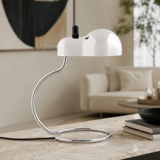 Stilnovo minitopo lampada da tavolo moderna cromo e27