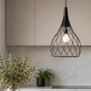 Lampada a sospensione per isola cucina nichel nero led 2700k dimmerabile stilnovo mongolfier