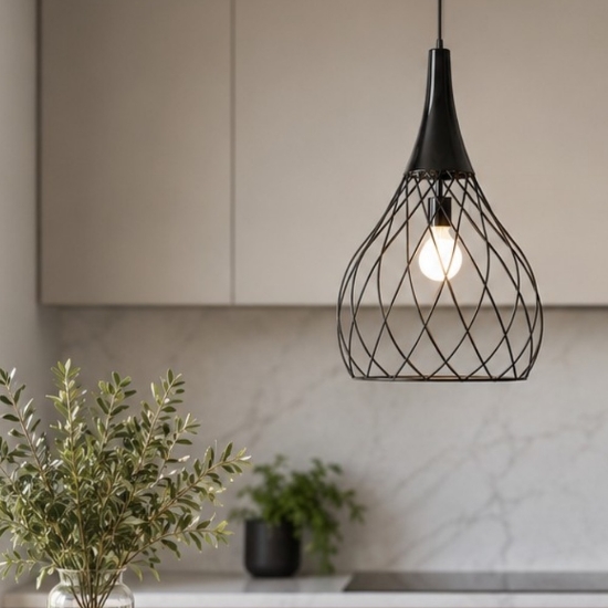 Lampada a sospensione per isola cucina nichel nero led 2700k dimmerabile stilnovo mongolfier