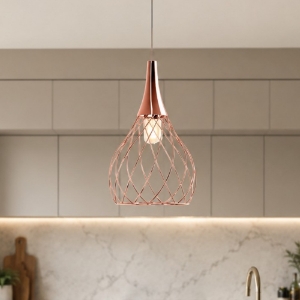 Stilnovo mongolfier lampada a sospensione rame satinato led 2700k dimmerabile