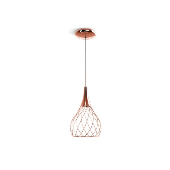 Stilnovo mongolfier lampada a sospensione rame satinato led 2700k dimmerabile