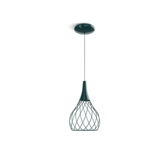 Mongolfier stilnovo lampada a sospensione per isola cucina blu petrolio led 2700k