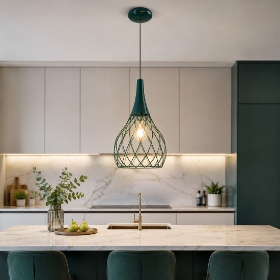 Mongolfier stilnovo lampada a sospensione per isola cucina blu petrolio led 2700k
