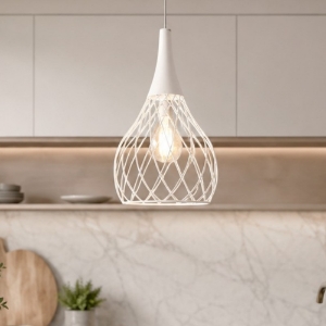 Lampada a sospensione moderna bianca led 2700k dimmerabile mongolfier stilnovo