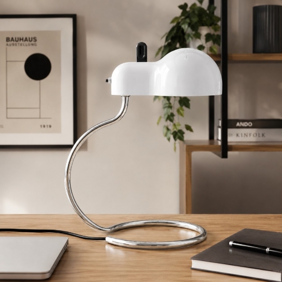 Lampada da scrivani design bianca stilnovo minitopo