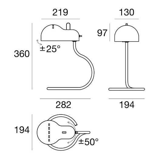 Lampada da scrivani design bianca stilnovo minitopo