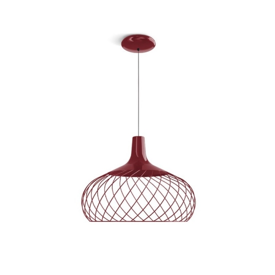 Lampadario da ducina bordeaux led  2700k dimmerabile mongolfier stilnovo
