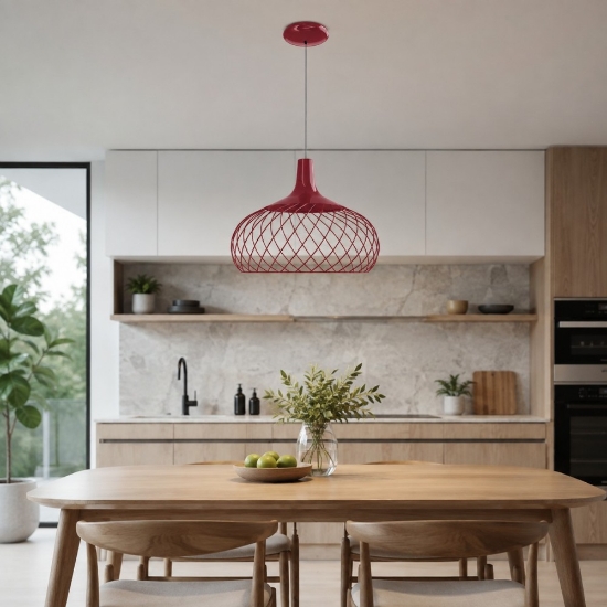 Lampadario da ducina bordeaux led  2700k dimmerabile mongolfier stilnovo