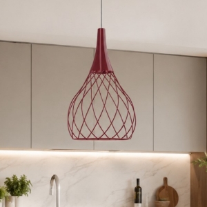 Lampada a sospensione bordeaux led 2700k  dimmerabile stilnovo mongolfier