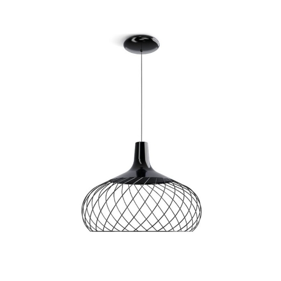 Stilnovo mongolfier lampadario per tavolo da pranzo nero led 2700k dimmerabile