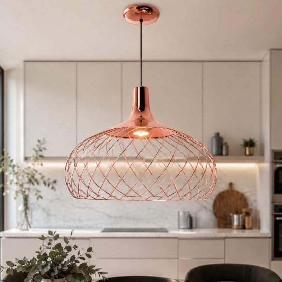 Lampada a sospensione rame led 2700k mongolfier stilnovo 57 cm