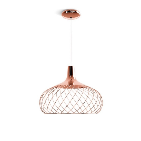 Lampada a sospensione rame led 2700k mongolfier stilnovo 57 cm