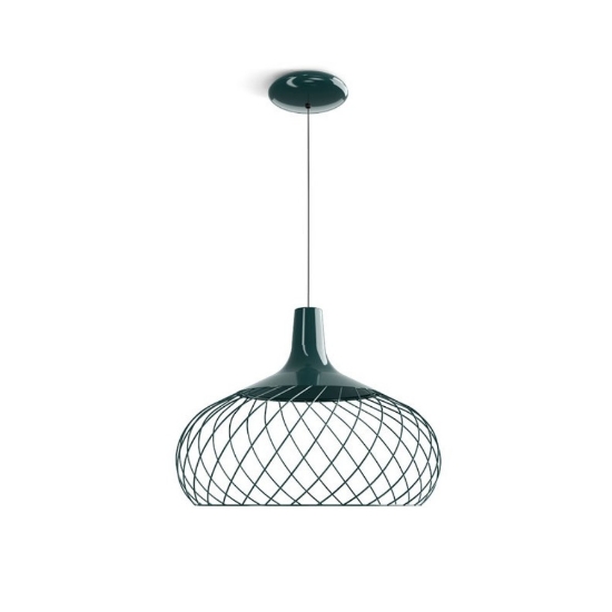 Mongolfier stilnovo lampadario blu petrolio led 2700k dimmerabile