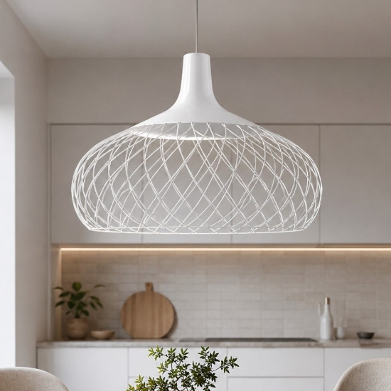 Stilnovo mongolfier lampada a sospensione da cucina moderna bianca led 2700k