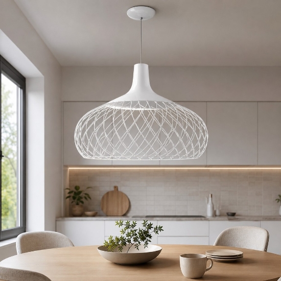 Stilnovo mongolfier lampada a sospensione da cucina moderna bianca led 2700k