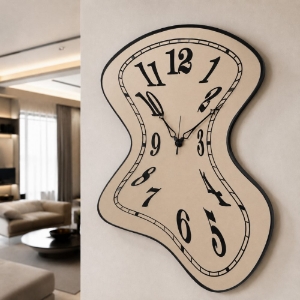 Orologio moderno a parete design ondulato bronzo