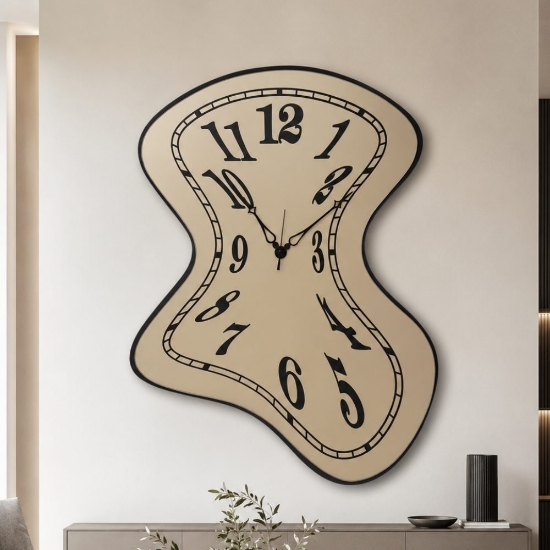 Orologio moderno a parete design ondulato bronzo