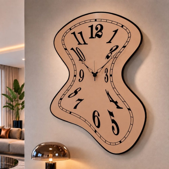 Orologio moderno a parete design ondulato rosa