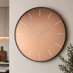 Orologio da parete moderno specchio velour rame rotondo 60cm