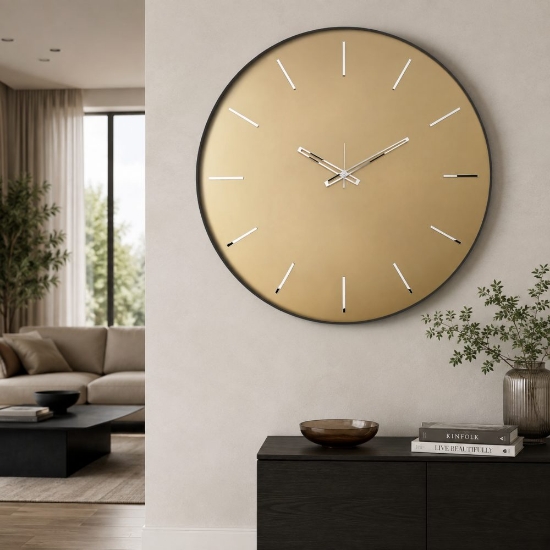 Orologio rotondo da parete design moderno ottone 45cm
