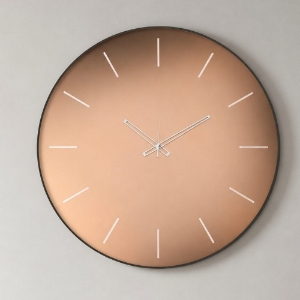 Orologio moderno per parete rotondo vetro velour rame 45cm