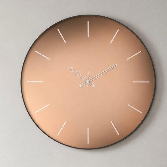 Orologio moderno per parete rotondo vetro velour rosa 45cm